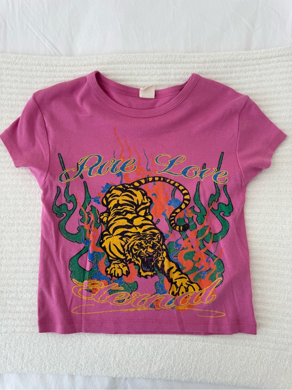 Pink Graphic 'Pure Love' Tiger Tee